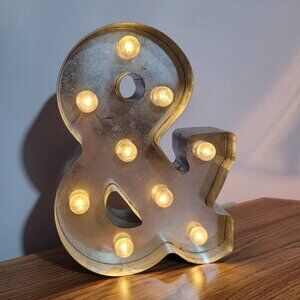 Metal Marquee & Symbol Sign Galvanized Silver 9.875 Inches Wedding Event Glow